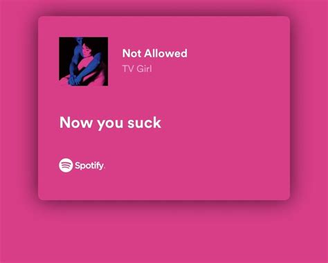 girl suck|TV Girl – Not Allowed Lyrics